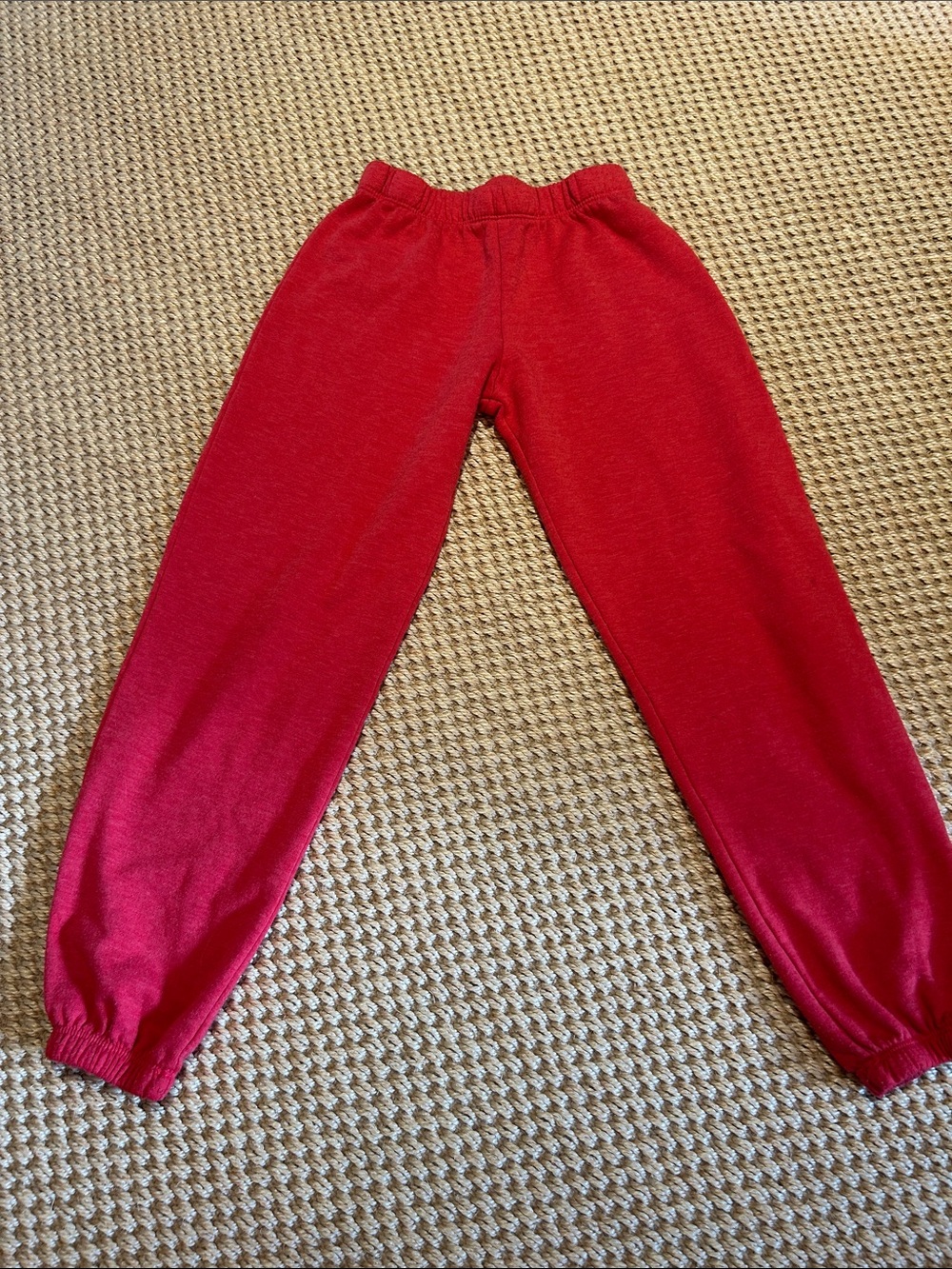 Kids Bright Red Elastic Waist Jogger Pants